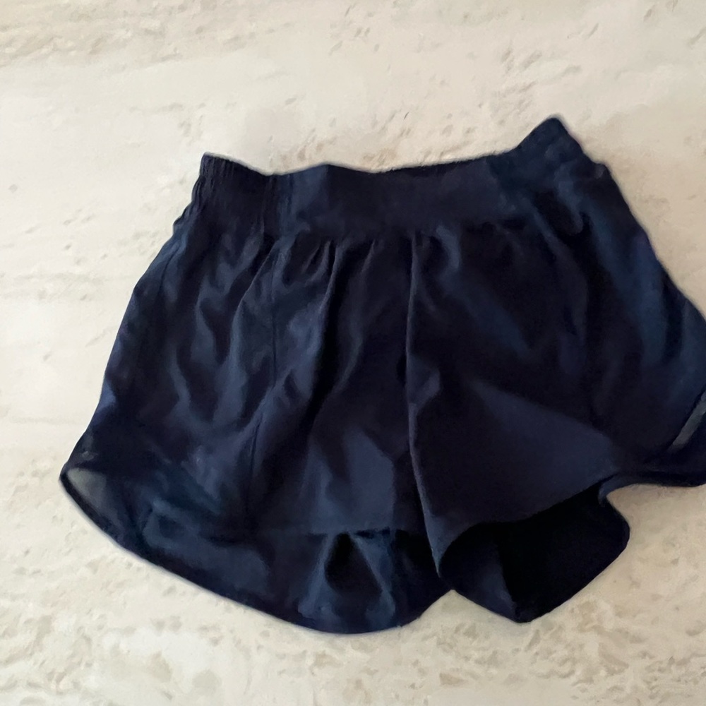 Navy blue lululemon hotty hot shorts